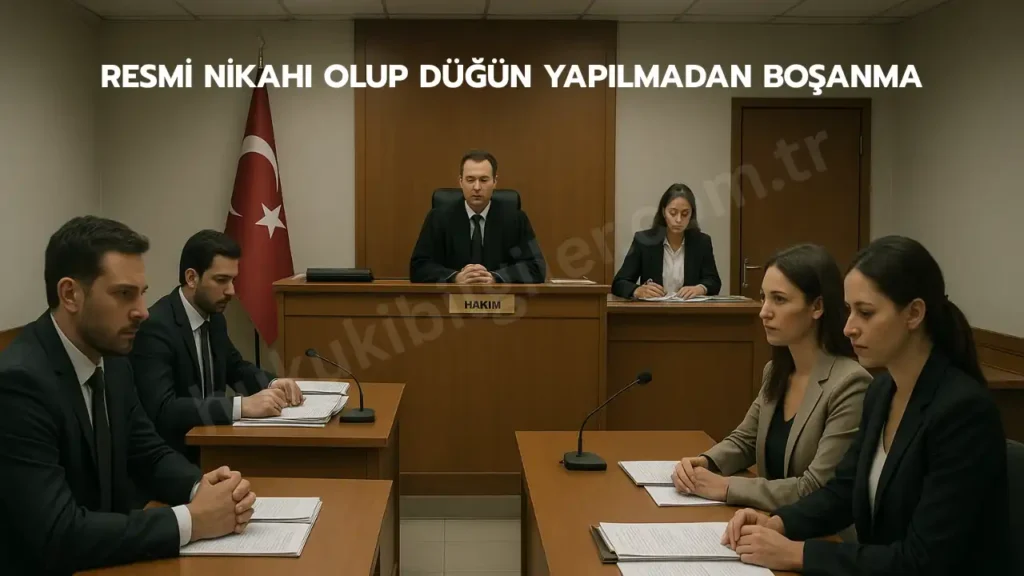resmi nikahi olup dugun yapilmadan bosanma nasil olur